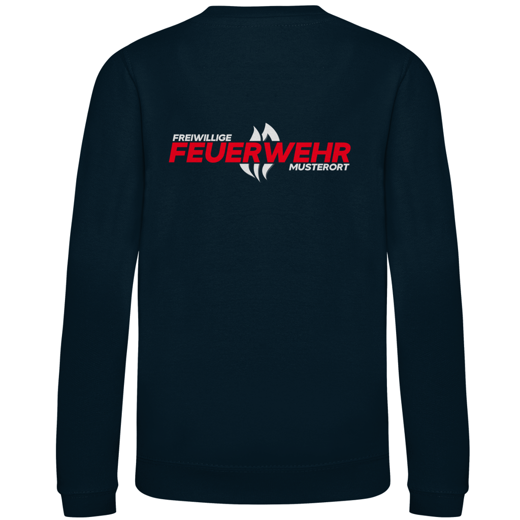 Kinder Sweatshirt - Flamme Freiwillige Feuerwehr Rot [Personalisierbar]