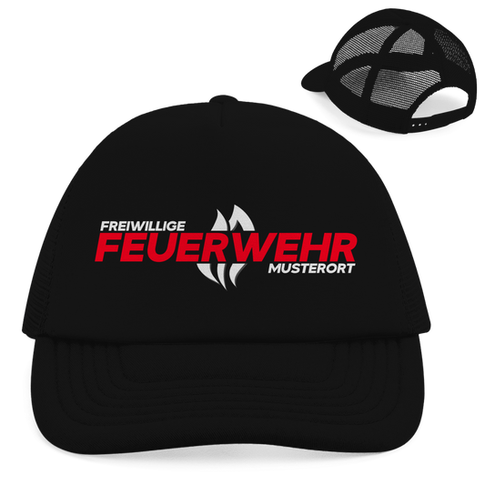 Retro Trucker Cap - Flamme Freiwillige Feuerwehr Rot [Personalisierbar]