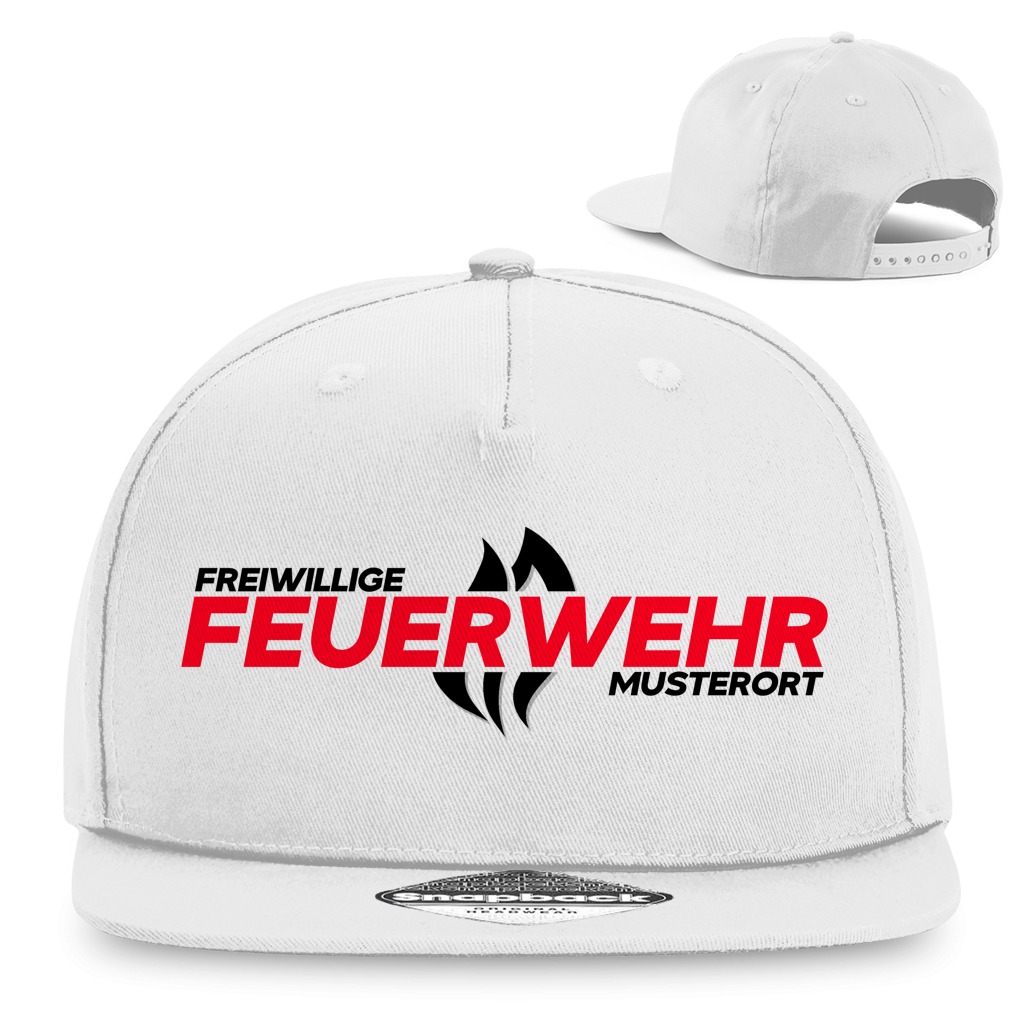 Snapback Rapper Cap - Flamme Freiwillige Feuerwehr Rot [Personalisierbar]