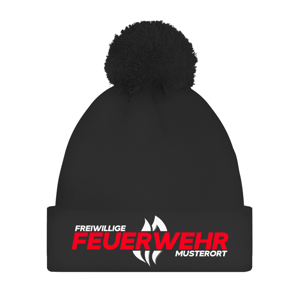 Bommelmütze - Flamme Freiwillige Feuerwehr Rot [Personalisierbar]