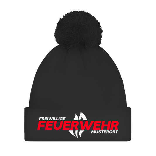 Bommelmütze - Flamme Freiwillige Feuerwehr Rot [Personalisierbar]