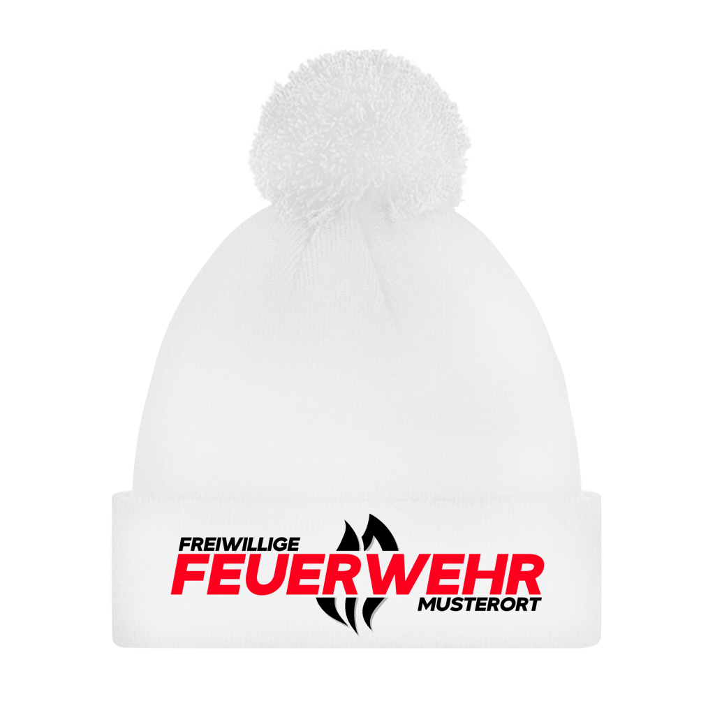 Bommelmütze - Flamme Freiwillige Feuerwehr Rot [Personalisierbar]