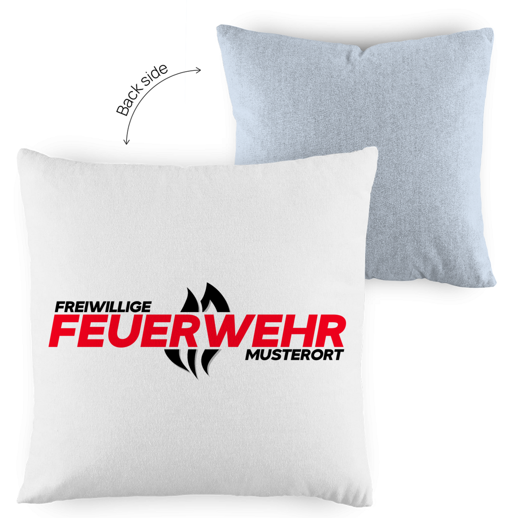 Kopfkissen zweifarbig - Flamme Freiwillige Feuerwehr Rot [Personalisierbar]