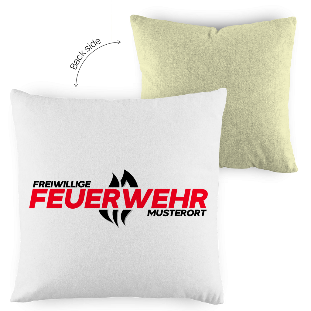 Kopfkissen zweifarbig - Flamme Freiwillige Feuerwehr Rot [Personalisierbar]