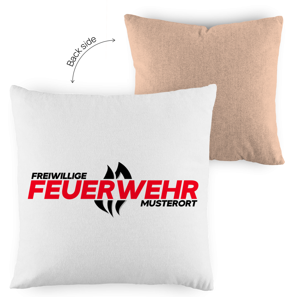 Kopfkissen zweifarbig - Flamme Freiwillige Feuerwehr Rot [Personalisierbar]