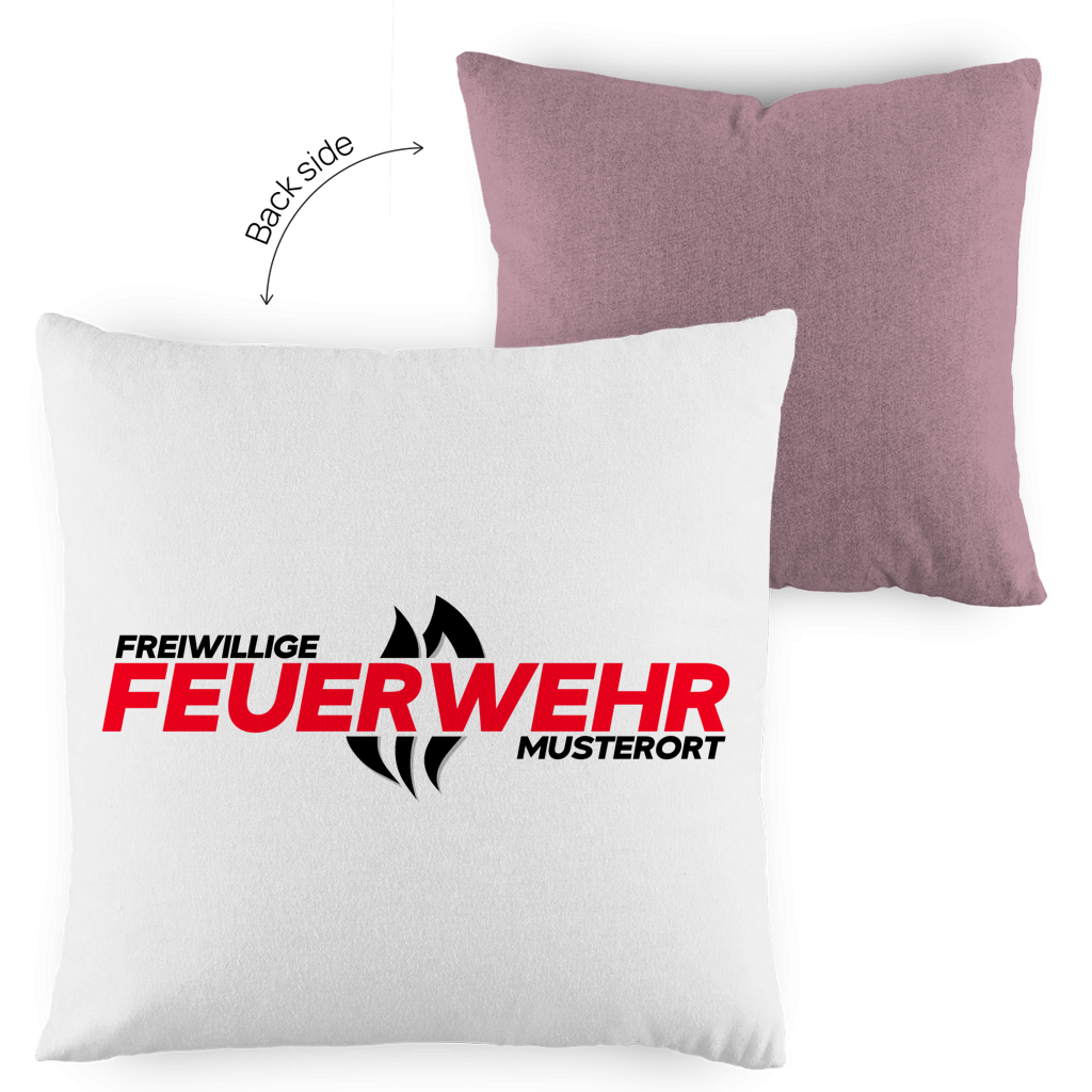 Kopfkissen zweifarbig - Flamme Freiwillige Feuerwehr Rot [Personalisierbar]