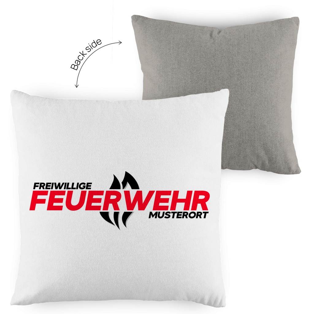 Kopfkissen zweifarbig - Flamme Freiwillige Feuerwehr Rot [Personalisierbar]