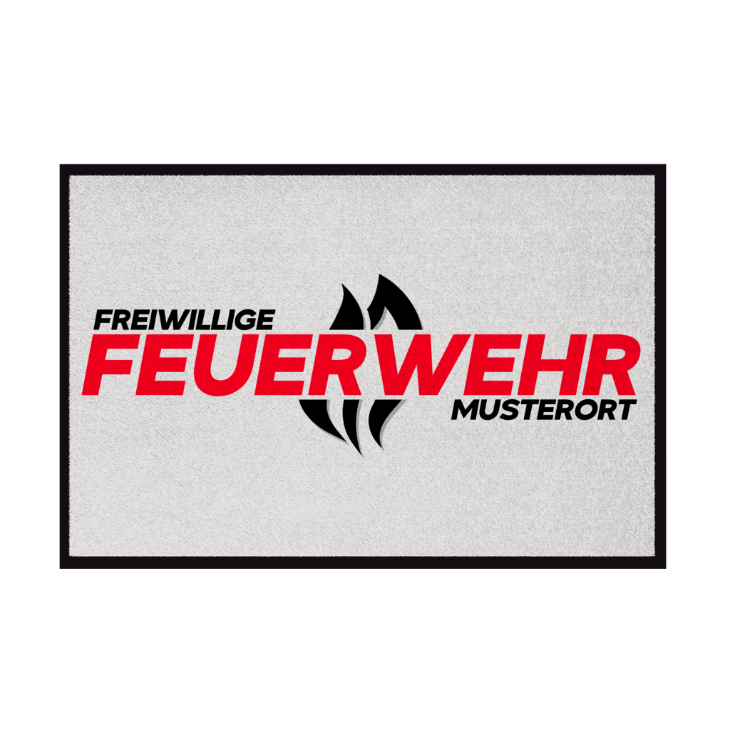 Fußmatte - Flamme Freiwillige Feuerwehr Rot [Personalisierbar]