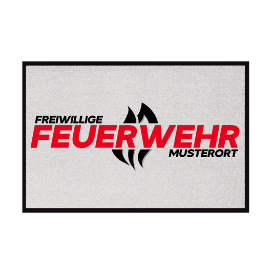 Fußmatte - Flamme Freiwillige Feuerwehr Rot [Personalisierbar]