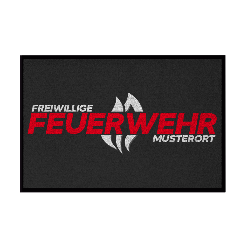 Fußmatte - Flamme Freiwillige Feuerwehr Rot [Personalisierbar]