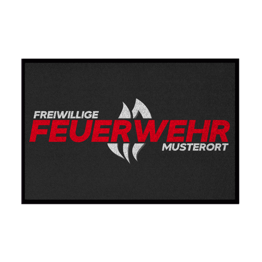 Fußmatte - Flamme Freiwillige Feuerwehr Rot [Personalisierbar]