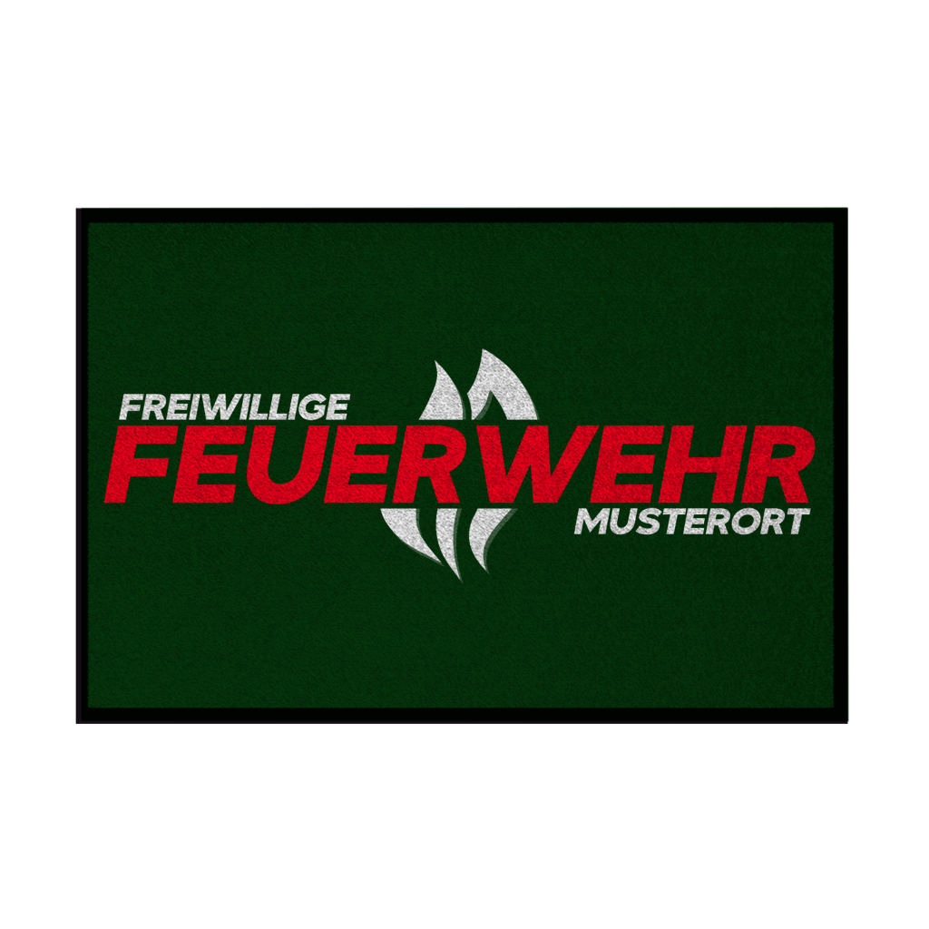 Fußmatte - Flamme Freiwillige Feuerwehr Rot [Personalisierbar]