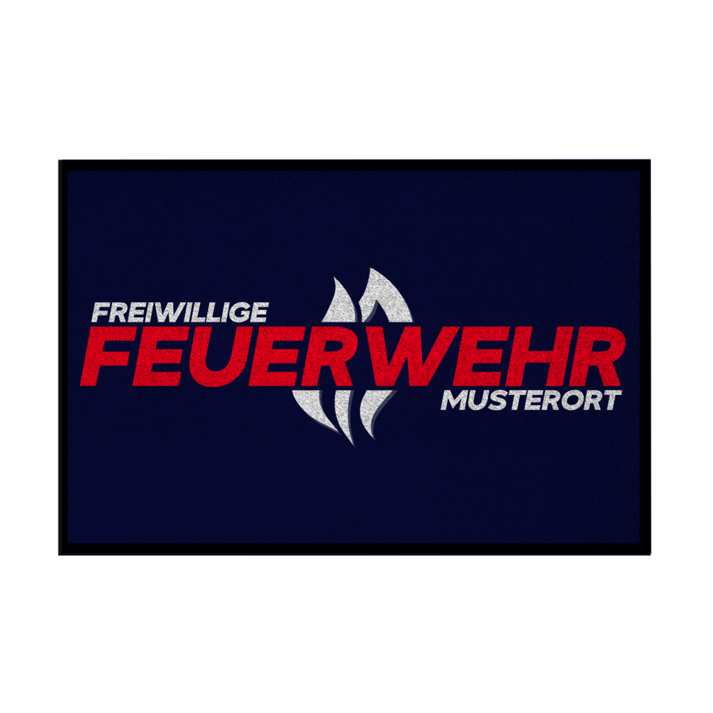 Fußmatte - Flamme Freiwillige Feuerwehr Rot [Personalisierbar]