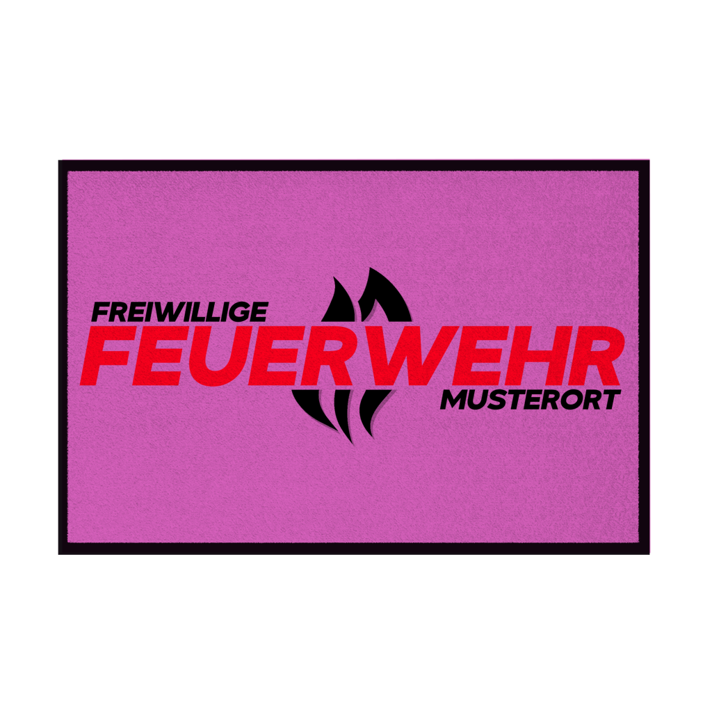 Fußmatte - Flamme Freiwillige Feuerwehr Rot [Personalisierbar]