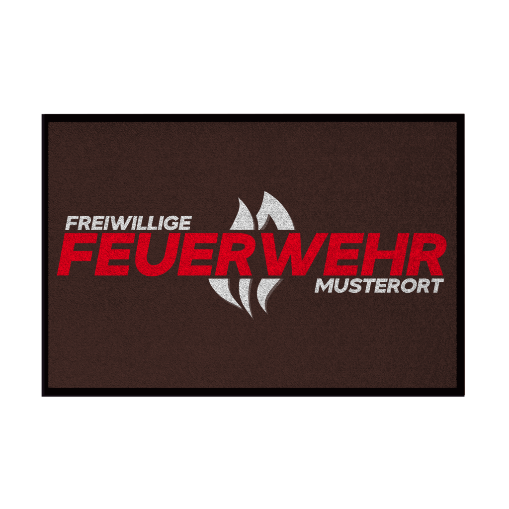 Fußmatte - Flamme Freiwillige Feuerwehr Rot [Personalisierbar]