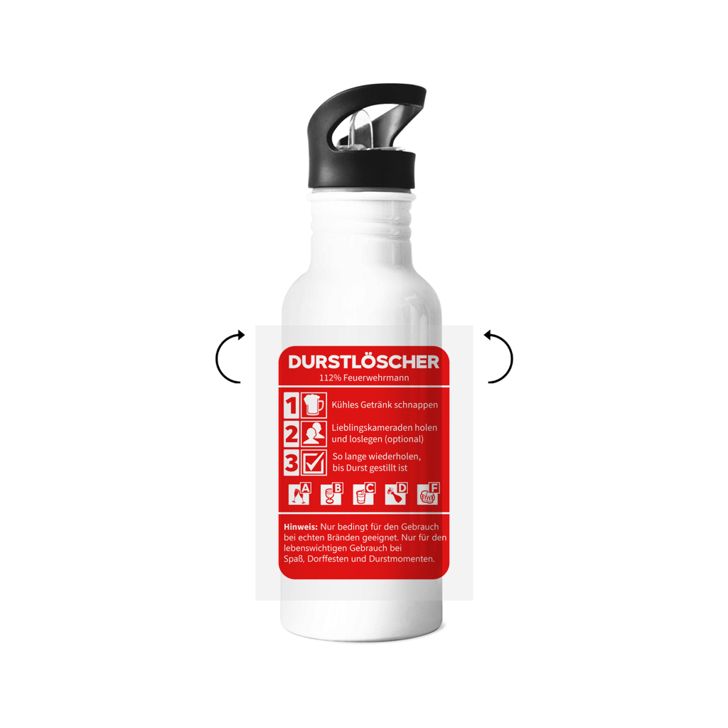 Edelstahl-Trinkflasche - Durstlöscher Feuerwehrmann