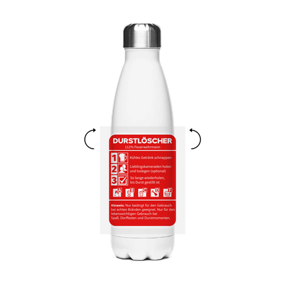 Edelstahl-Thermoflasche - Durstlöscher Feuerwehrmann