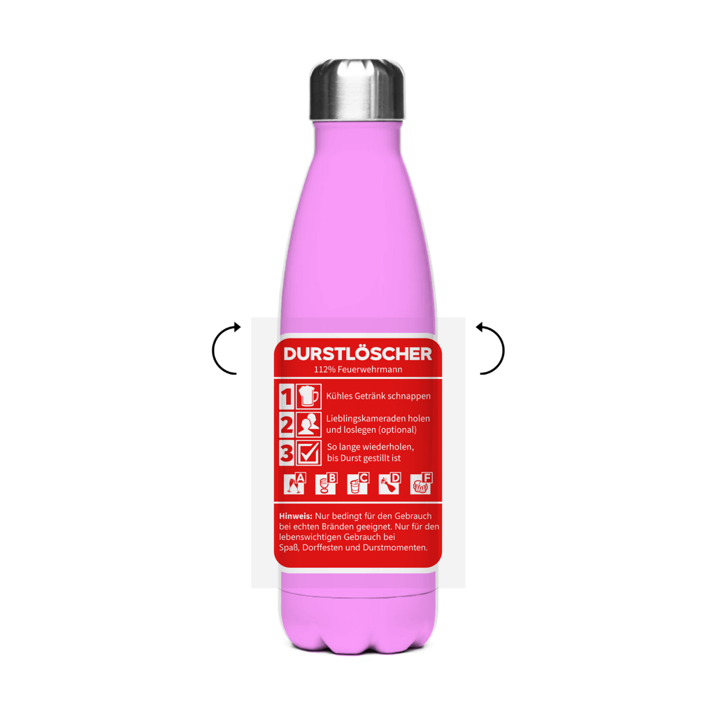 Edelstahl-Thermoflasche - Durstlöscher Feuerwehrmann