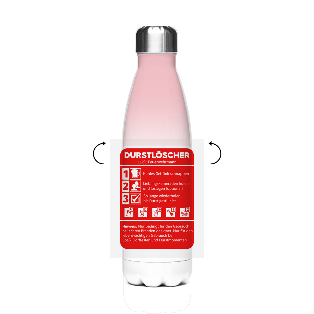 Edelstahl-Thermoflasche - Durstlöscher Feuerwehrmann