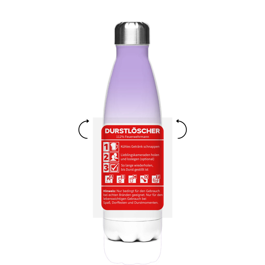 Edelstahl-Thermoflasche - Durstlöscher Feuerwehrmann