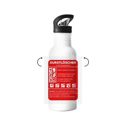 Edelstahl-Trinkflasche - Durstlöscher Feuerwehrfrau