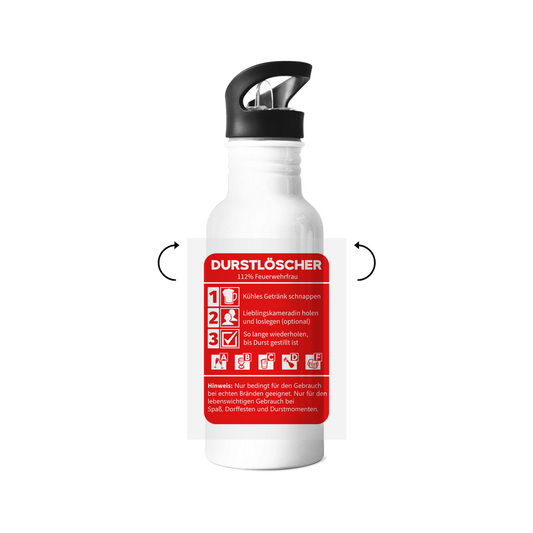 Edelstahl-Trinkflasche - Durstlöscher Feuerwehrfrau