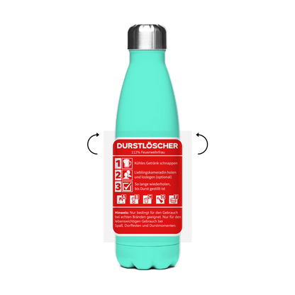 Edelstahl-Thermoflasche - Durstlöscher Feuerwehrfrau