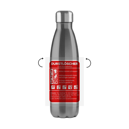 Edelstahl-Thermoflasche - Durstlöscher Feuerwehrfrau