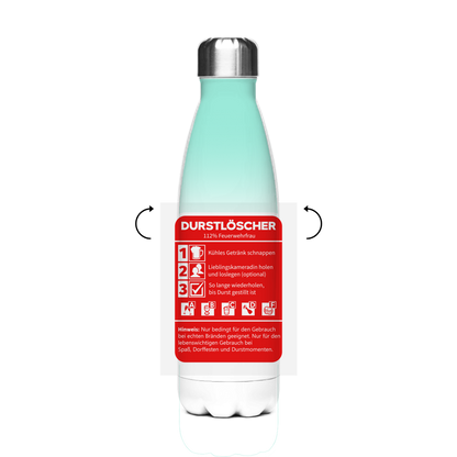 Edelstahl-Thermoflasche - Durstlöscher Feuerwehrfrau