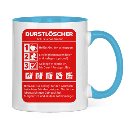 Tasse zweifarbig - Morgen Durstlöscher Feuerwehrmann