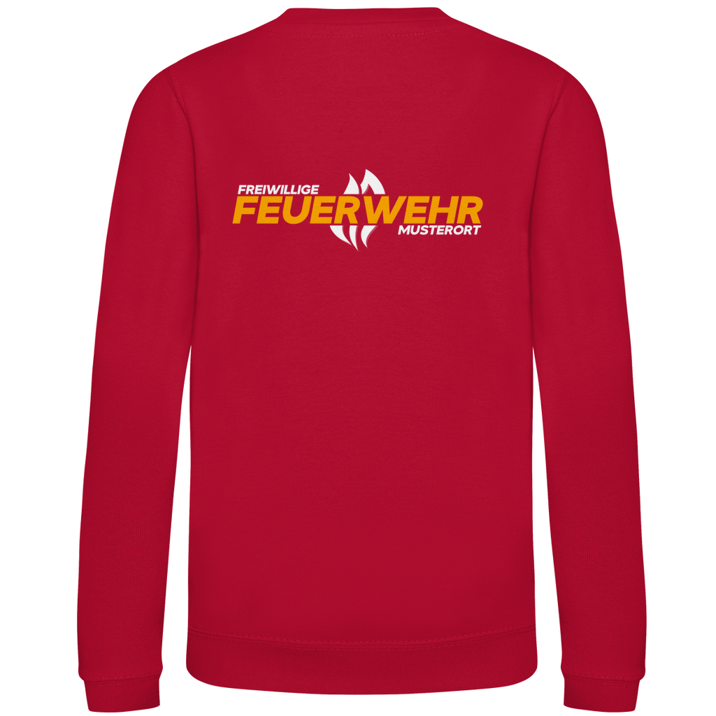 Kinder Sweatshirt - Flamme Freiwillige Feuerwehr Gelb [Personalisierbar]
