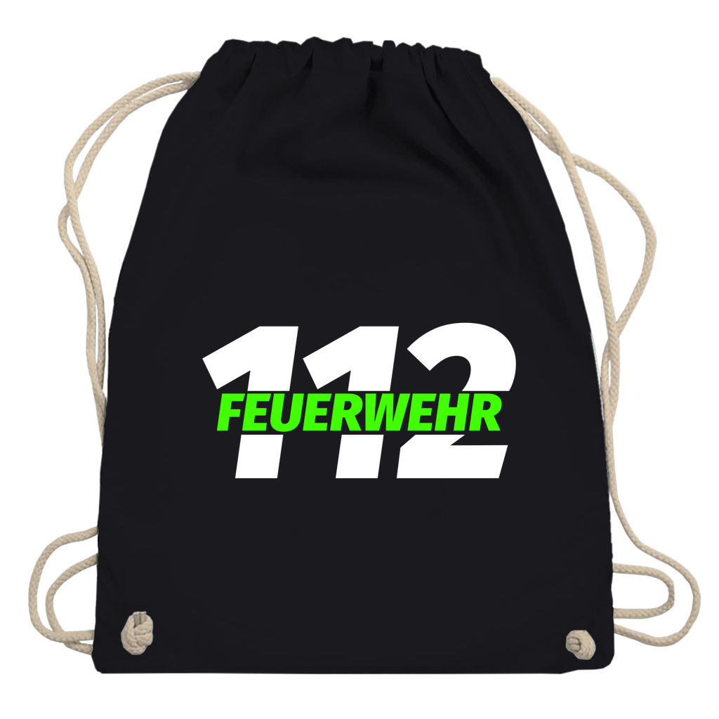 Turnbeutel - 112 Feuerwehr Grün