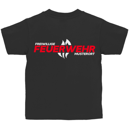 Kinder T-Shirt - Flamme Freiwillige Feuerwehr Rot [Personalisierbar]