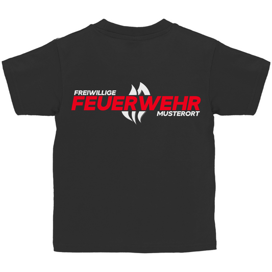 Kinder T-Shirt - Flamme Freiwillige Feuerwehr Rot [Personalisierbar]