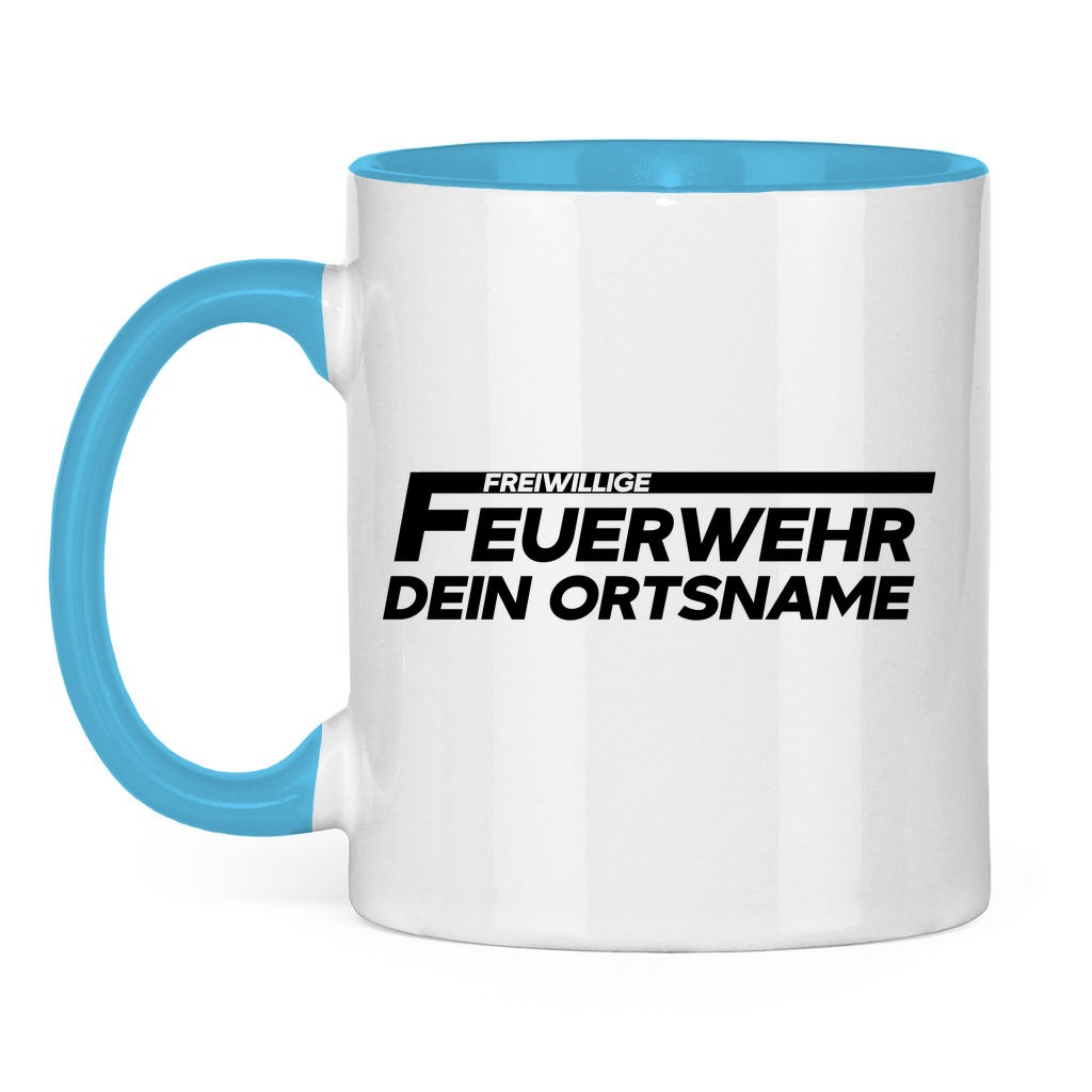 Tasse zweifarbig - Freiwillige Feuerwehr (Personalisierbar)