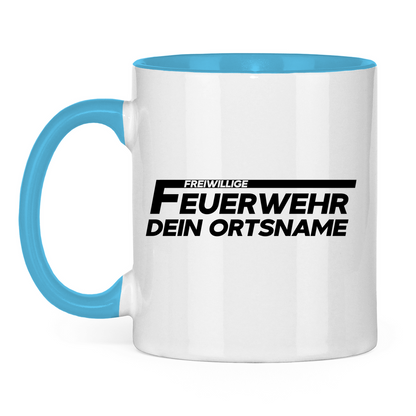 Tasse zweifarbig - Freiwillige Feuerwehr (Personalisierbar)