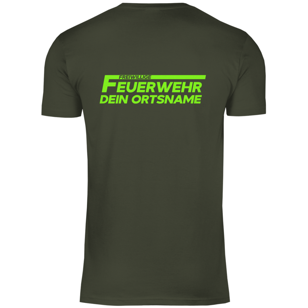 Herren T-Shirt - Freiwillige Feuerwehr Grün (Personalisierbar)