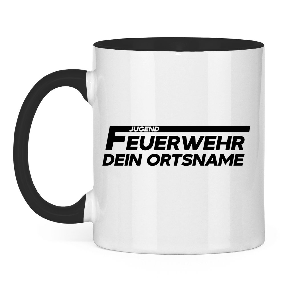 Tasse zweifarbig - Jugendfeuerwehr (Personalisierbar)