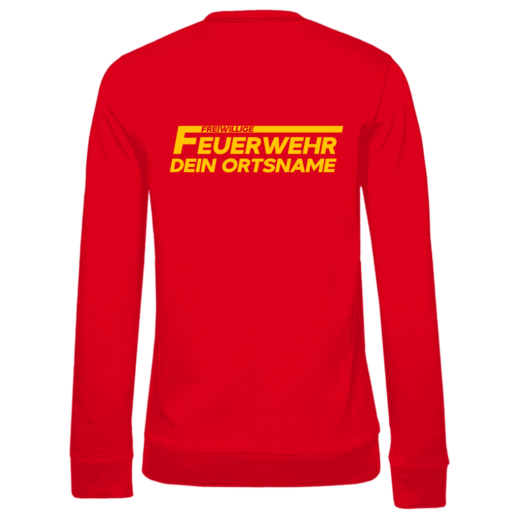 Damen Sweatshirt - Freiwillige Feuerwehr Gelb (Personalisierbar)