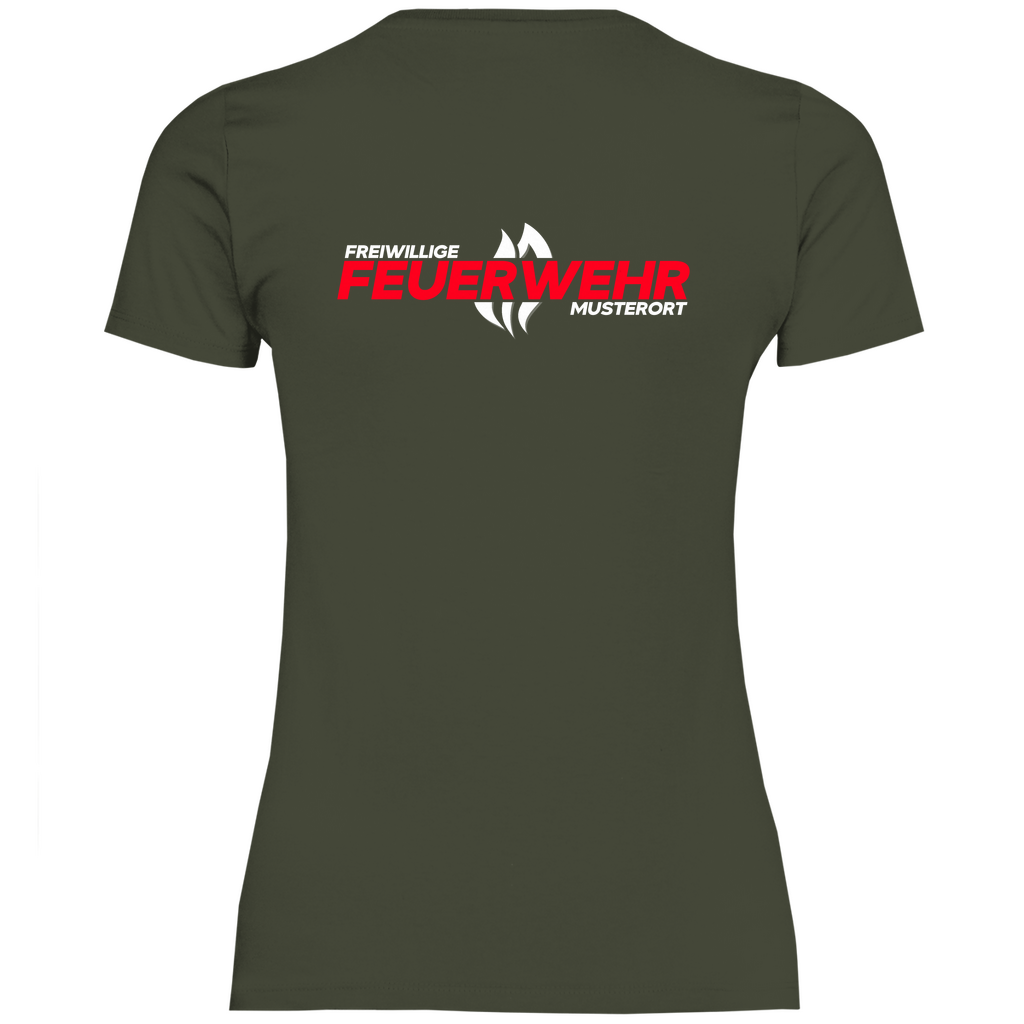 Damen T-Shirt - Flamme Freiwillige Feuerwehr Rot [Personalisierbar]