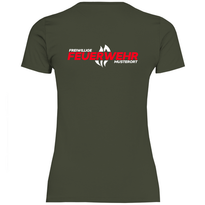 Damen T-Shirt - Flamme Freiwillige Feuerwehr Rot [Personalisierbar]