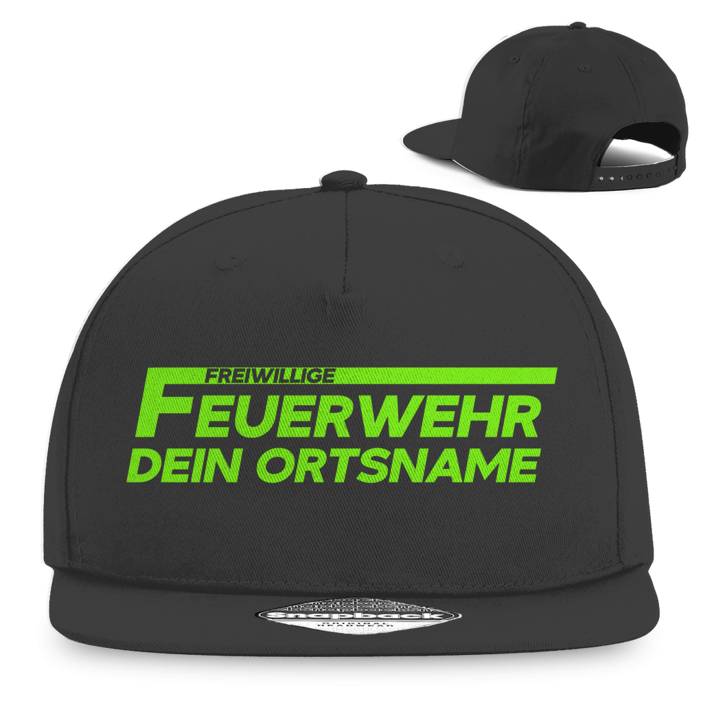 Snapback Rapper Cap - Freiwillige Feuerwehr Grün [Personalisierbar]