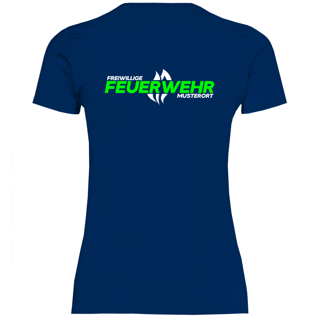 Damen T-Shirt - Flamme Freiwillige Feuerwehr Grün [Personalisierbar]