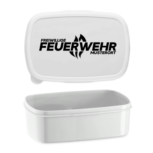 Brotdose - Flamme Freiwillige Feuerwehr Schwarz [Personalisierbar]
