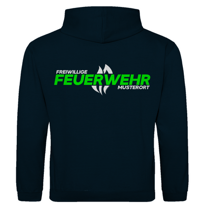 Herren Hoodie - Flamme Freiwillige Feuerwehr Grün [Personalisierbar]