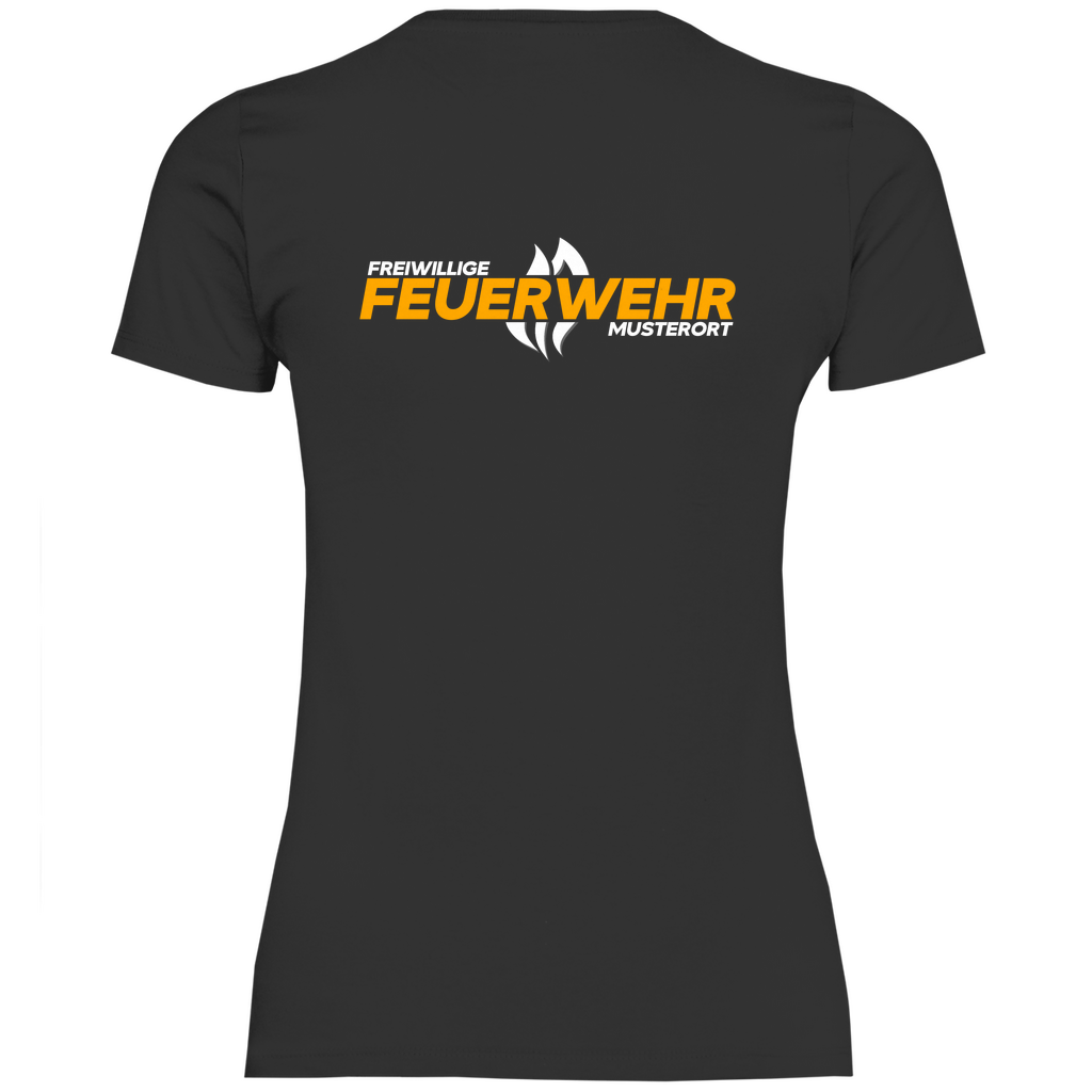 Damen T-Shirt - Flamme Freiwillige Feuerwehr Gelb [Personalisierbar]