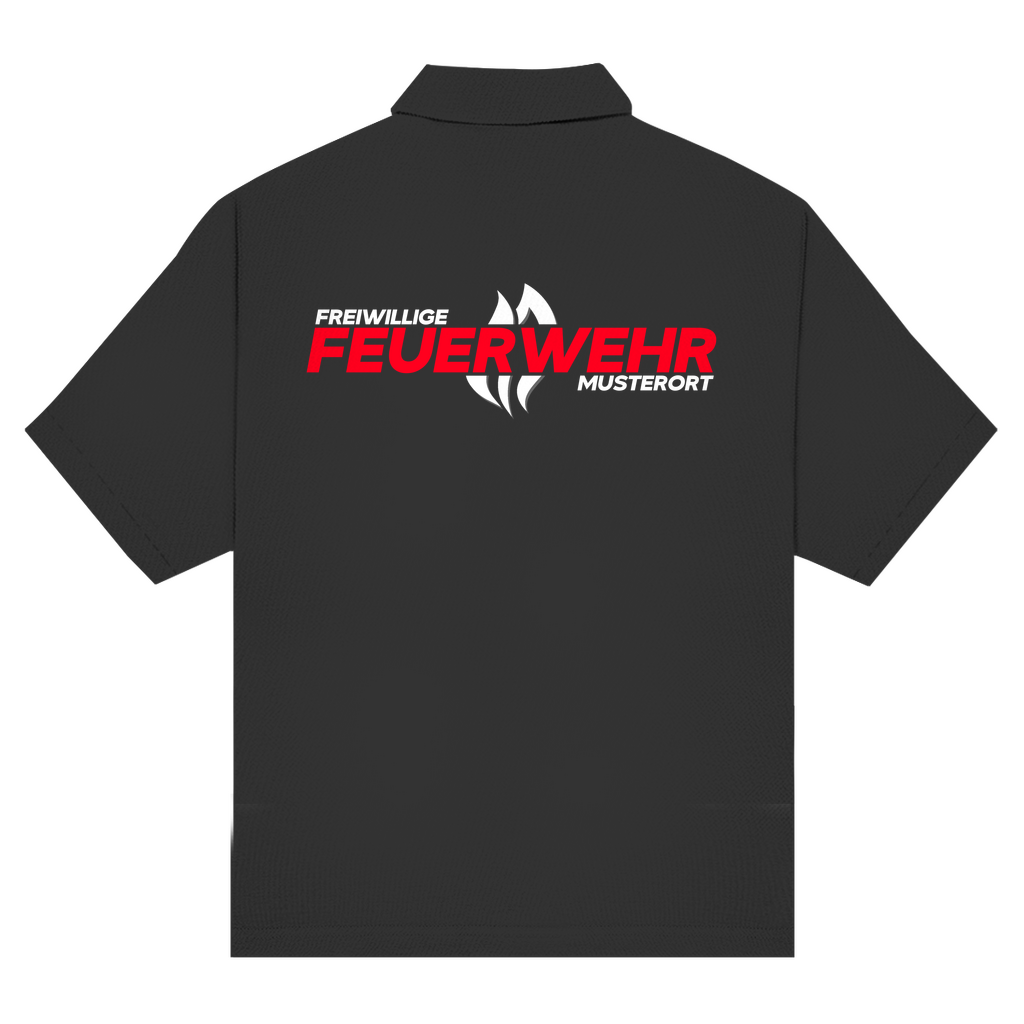 Unisex Poloshirt - Flamme Freiwillige Feuerwehr Rot [Personalisierbar]