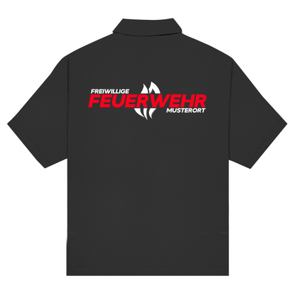 Unisex Poloshirt - Flamme Freiwillige Feuerwehr Rot [Personalisierbar]