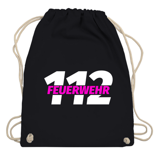 Turnbeutel - 112 Feuerwehr Pink
