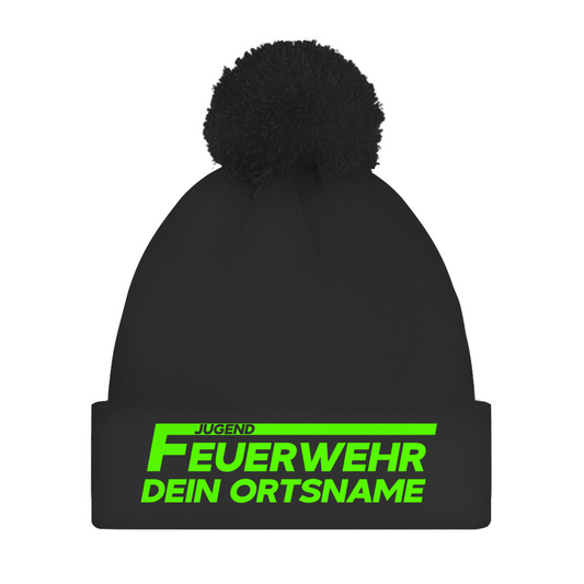 Bommelmütze - Jugendfeuerwehr Grün [Personalisierbar]